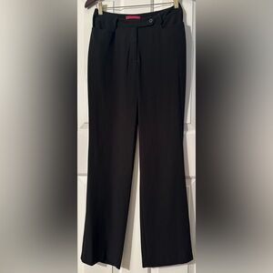 ALICE + OLIVIA Vtg 6 Black Flat Front Slash Pockets Classic Trousers Minimalist